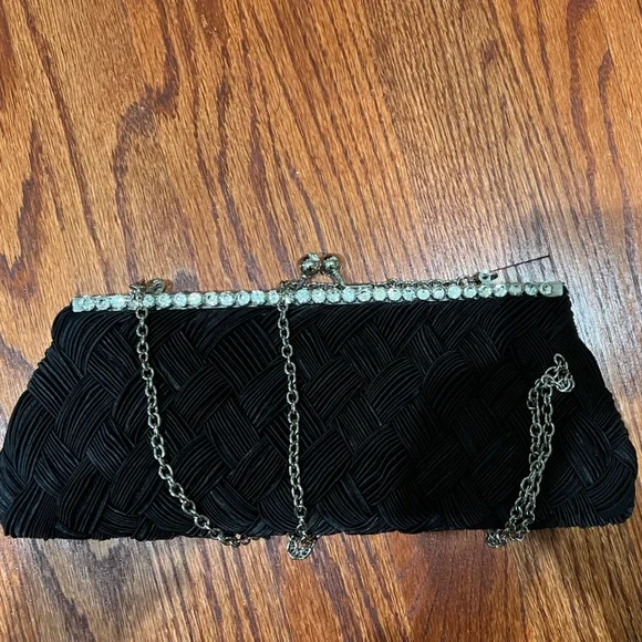 Evening purse in black and silver with rhinestones - Picture 4 of 4